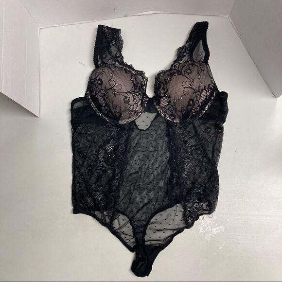 PURE BEAUTY By Rene’ Rofe’ Lingerie Style CAT305289 Black Size Large - Picture 7 of 10